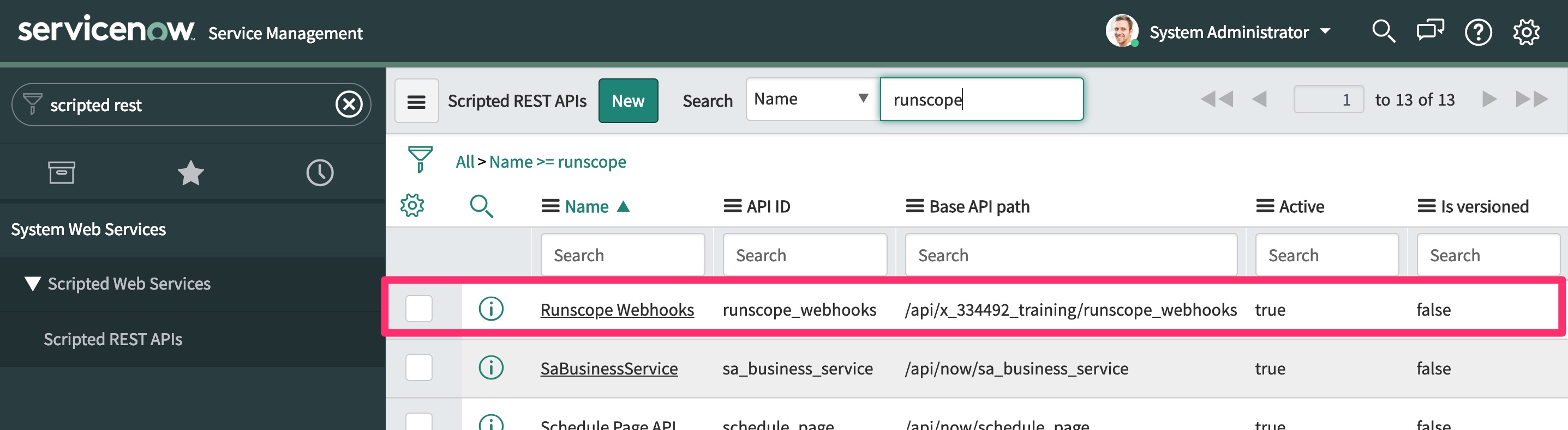 servicenow rest api vba example